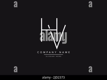 HV, logo vettoriale astratto monogramma, logo iniziale, line art, logo, vettore, logo alfabetico, vettore alfabetico, Illustrazione Vettoriale