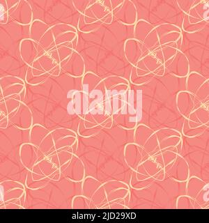 Astratto prato selvatico fiore tessitura texture senza giunture vettoriale pattern sfondo. Pennello fine colpo floreale arte textural design. Contorno disegnato a mano Illustrazione Vettoriale