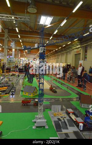 Grande mostra di costruzione modello gru.model a Bad Salzuflen 2022 Foto Stock