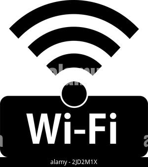 Logo della silhouette dell'icona Wi-Fi. Vettore modificabile. Illustrazione Vettoriale