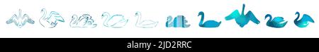 Logo Swan Set modello disegno vettoriale Illustrazione Vettoriale