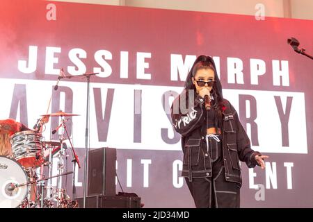 Jessie Murph il 16 giugno 2022, al Bonnaroo Music and Arts Festival di Manchester, Tennessee (foto di Daniel DeSlover/Sipa USA) Foto Stock