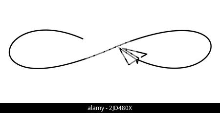 disegno a linea continua di carta da aeroplano disegno a sfioro per decorazione Illustrazione Vettoriale