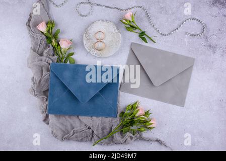 Biglietto d'invito per il matrimonio. Salvare il concetto di data Foto Stock