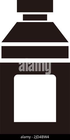 Bottiglia di sapone. Flacone di detergente e soluzione detergente. Vettore modificabile. Illustrazione Vettoriale