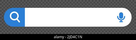 Barra di ricerca e pulsante del microfono per la ricerca vocale. Sistema di immissione vocale. Casella di ricerca Web. Vettore modificabile. Illustrazione Vettoriale