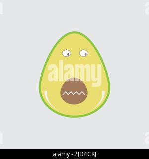 Avocado Cartoon tipo immagine vettoriale Design Illustrazione Vettoriale