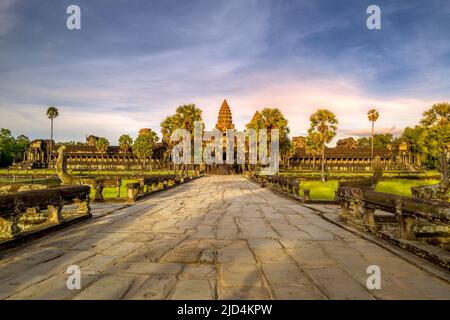 Tempio di Angor Wat a Siem Reap Cambogia Foto Stock