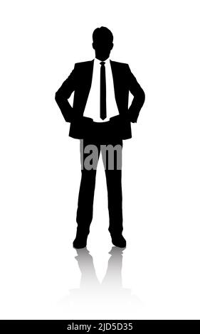 Silhouette di un uomo d'affari di successo Foto Stock