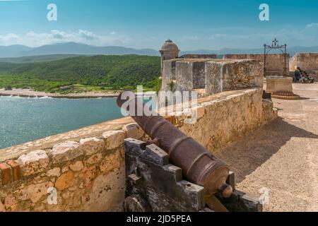 Castillo de San Pedro de la Roca (Castillo del Morro) a Santiago de Cuba, Cuba Foto Stock