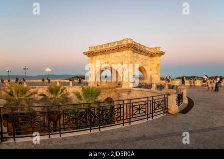 CAGLIARI, ITALIA, 15 AGOSTO 2019: Fortificazioni Bastione Santa Remy nel quartiere Castello di Cagliari Foto Stock