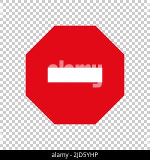 Segnale di ingresso del veicolo. Segnale di stop. Vettore modificabile. Illustrazione Vettoriale