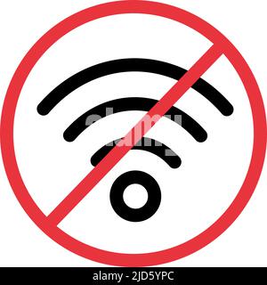 Nessuna connessione Wi-Fi. Vettore modificabile. Illustrazione Vettoriale