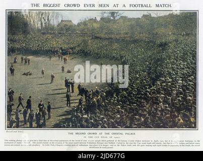 TOTTENHAM HOTSPUR VS SHEFFIELD UNITED. 110.000 persone guardano la finale della fa Cup 1901. Versione colorata di : 10013953 Data: 1901 Foto Stock