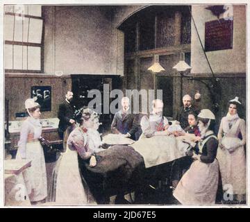 Il teatro operativo del Royal Free Hospital di Londra, durante un'operazione. Versione colorata di : 10018545 Data: 1890s Foto Stock