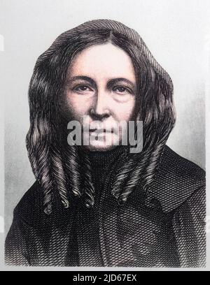 Elizabeth Barrett Browning (1806-1861), scrittore. Versione colorata di : 10019221 Foto Stock