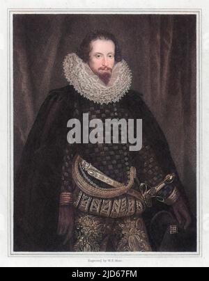 Robert Devereux (1566-1601), conte 2nd dell'Essex. Patrono della letteratura e autore di sonetti. Versione colorata di : 10019675 Foto Stock