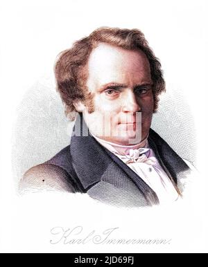 KARL LEBERECHT IMMERMANN (1796 - 1840), scrittore tedesco versione Colorizzata di : 10161597 Foto Stock