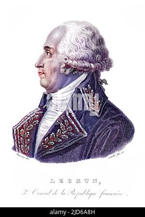 CHARLES FRANCOIS LEBRUN duc de Piacenza, soldato e statista francese, console de la Republique Francaise. Versione colorata di : 10162951 Data: 1739 - 1824 Foto Stock