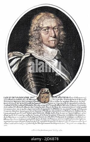 LOUIS de VENDOME, duc de MERCOEUR soldato francese e statista versione Colorizzata di : 10164905 Data: 1612 - ? Foto Stock