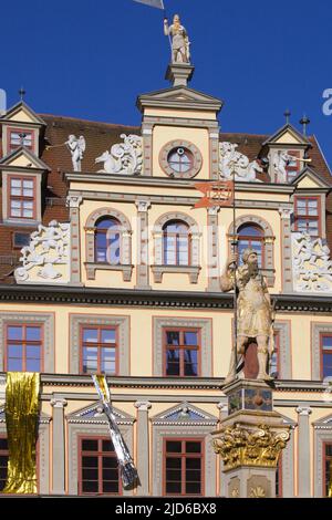 Germania, Turingia, Erfurt, Fischmarkt, Kunsthalle, Statua romana, Foto Stock