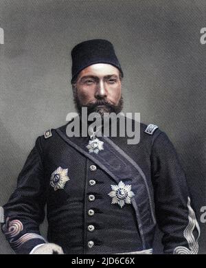 OSMAN NURI PASHA soldato turco e statista, difensore di Plevna 1877 versione colorizzata di : 10171637 Data: 1837 - 1900 Foto Stock