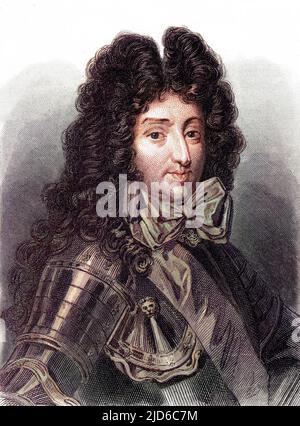 PHILIPPE i, duc d'ORLEANS fratello di Luigi XIV ; la sua prima moglie era Henrietta figlia di Carlo II, poi sposò Elisabeth Charlotte del Palatinato. Versione colorata di : 10171452 Data: 1640 - 1701 Foto Stock