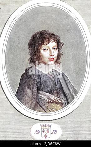 PHILIPPE i, duc d'ORLEANS fratello di Luigi XIV ; la sua prima moglie era Henrietta figlia di Carlo II, poi sposò Elisabeth Charlotte del Palatinato. Come giovane. Versione colorata di : 10171449 Data: 1640 - 1701 Foto Stock