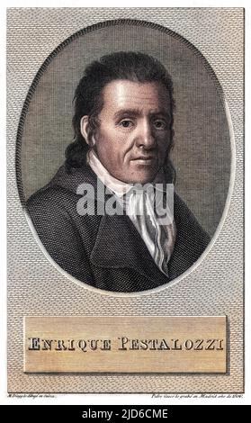 JOHANN HEINRICH PESTALOZZI educatore svizzero Colorizzato versione di : 10172462 Data: 1746 - 1827 Foto Stock