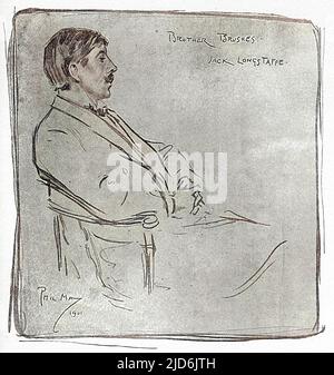 Fratel Brushes' - Ritratto disegnato da Phil Maggio di Sir John Longstaff (1862-1941) - artista australiano, pittore, artista di guerra e cinque volte vincitore del Premio Archibald. Versione colorata di: 10803826 Data: 1901 Foto Stock