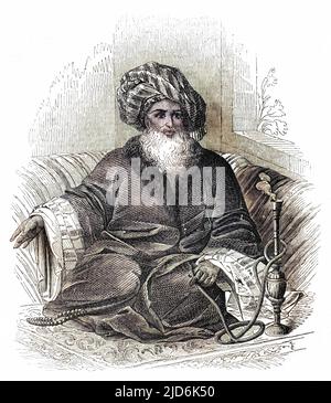 MUHAMMAD ALI (o Mehmet e altri incantamenti), viceré albanese d'Egitto, che ha portato avanti riforme utili ma è stato spietato e avido. Versione colorata di: 10164815 Data: 1769 - 1848 Foto Stock