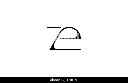 ZE, EZ Abstract Letters Logo monogramma Illustrazione Vettoriale