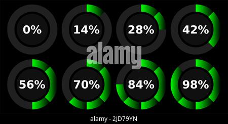 Composizione astratta. Icona elemento barra di caricamento. Timer per il download di Creative Web design. Indicatore di completamento degli utenti. Sfondo bianco, linee del cluster nere. Illustrazione Vettoriale