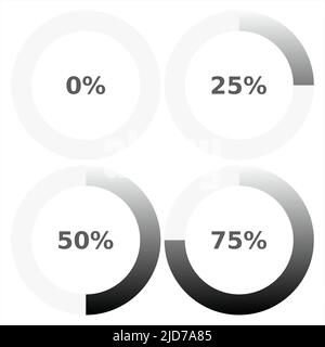 Composizione astratta. Icona elemento barra di caricamento. Timer per il download di Creative Web design. Indicatore di completamento degli utenti. Sfondo bianco, linee del cluster nere. Illustrazione Vettoriale