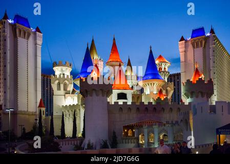 L'Excalibur Hotel and Casino è un hotel e casinò situato sulla Las Vegas Strip in Paradise, Nevada, negli Stati Uniti. Foto Stock