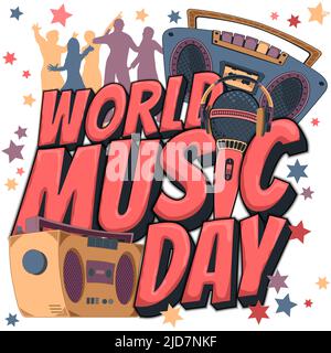 Giornata Mondiale della Musica - ha celebrato il mondo della Musica nel modo in cui si vuole Illustrazione Vettoriale