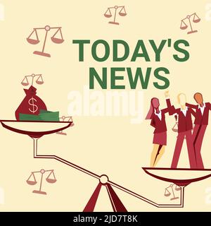 Scrittura a mano segno oggi News. Concetto significato ultimi titoli ultimi ultimi aggiornamenti correnti tendenza colleghi che raggiungono il lavoro di squadra che realizza Foto Stock