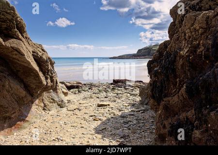 Maenporth spiaggia, controvaglia Foto Stock