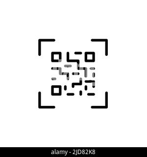 Scansione del codice QR. Icona della linea di traccia modificabile pixel Perfect Illustrazione Vettoriale