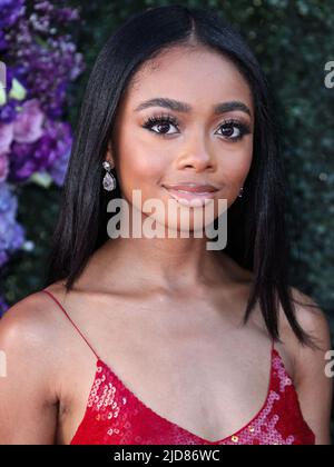 Los Angeles, Stati Uniti. 18th giugno 2022. LOS ANGELES, CALIFORNIA, USA - 18 GIUGNO: L'attrice americana Skai Jackson arriva al DesignCare 2022 Gala della HollyRod Foundation che si tiene presso RJ's Place il 18 giugno 2022 a Los Angeles, California, Stati Uniti. (Foto di Xavier Collin/Image Press Agency) Credit: Image Press Agency/Alamy Live News Foto Stock