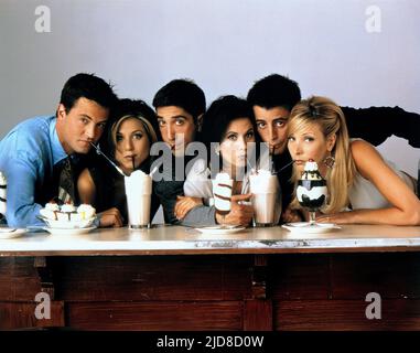 PERRY,ANISTON,SCHWIMMER,COX,LEBLANC,KUDROW, amici : stagione 3, 1996 Foto Stock