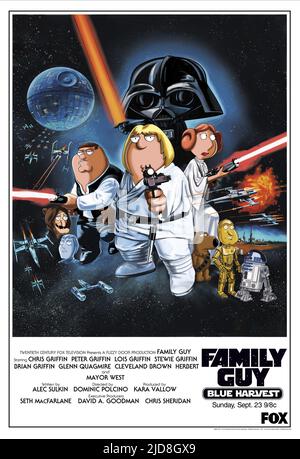SOLO,SKYWALKER,VADER,LEIA,CHEWBACCA,C-3PO, FAMIGLIA GUY BLUE HARVEST, 2007, Foto Stock
