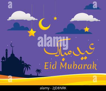eid mubarak Post background Design Illustrazione Vettoriale