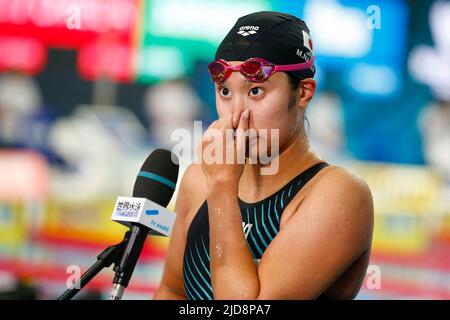 BUDAPEST, UNGHERIA - GIUGNO 19: Miyu Namba del Giappone che si compete al Freestyle femminile 1500m durante i campionati mondiali di acquatica FINA alla Duna Arena il 19 Giugno 2022 a Budapest, Ungheria (Foto di Nikola Krstic/Orange Pictures) Foto Stock