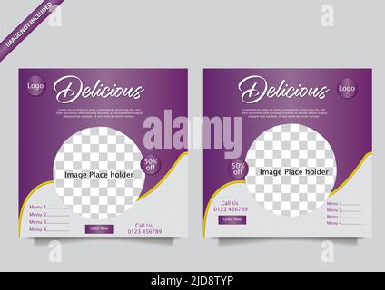 Social Media Food Promotion Post Design modello Illustrazione Vettoriale