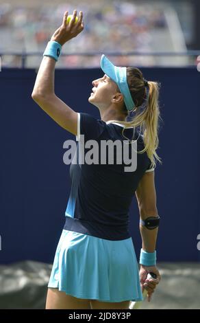 Lesia Tsurenko (Ucraina) in qualifica al Rothsay International, Devonshire Park, Eastbourne, 18th giugno 2022 Foto Stock