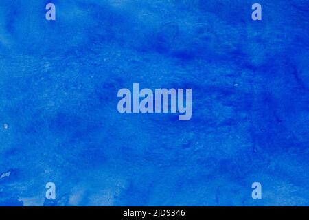 acquerello dipinto di blu sulla trama di sfondo della carta Foto Stock