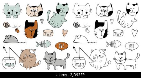 Kitty gatti design Illustrazione Vettoriale