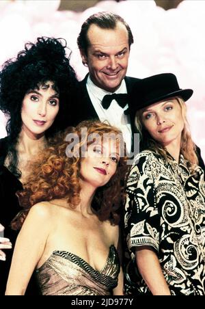 CHER,SARANDON,NICHOLSON,PFEIFFER, LE STREGHE DI EASTWICK, 1987, Foto Stock