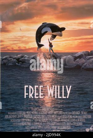 IL POSTER DEL FILM DI JASON JAMES RICHTER, LIBERO WILLY, 1993, Foto Stock